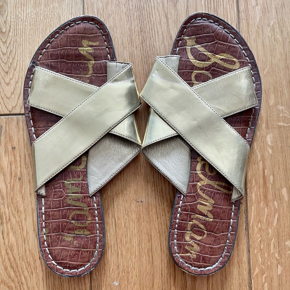 Sam Edelman Sandals, Size 6, Gold